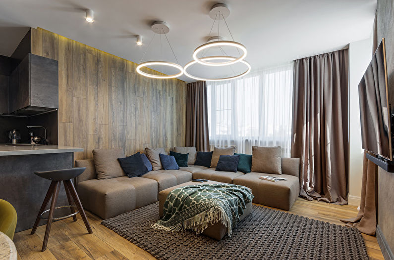 Dizajn obývačky 17 m2 - osvetlenie