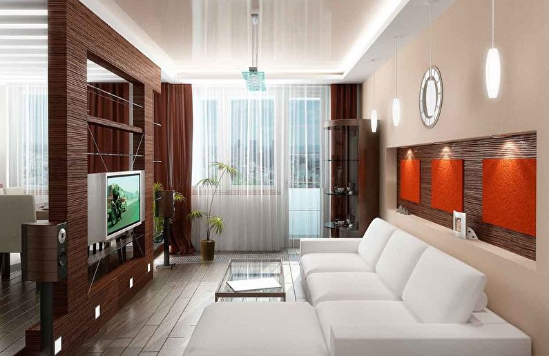 Diseño de sala de estar 18 metros cuadrados. - iluminación e iluminación