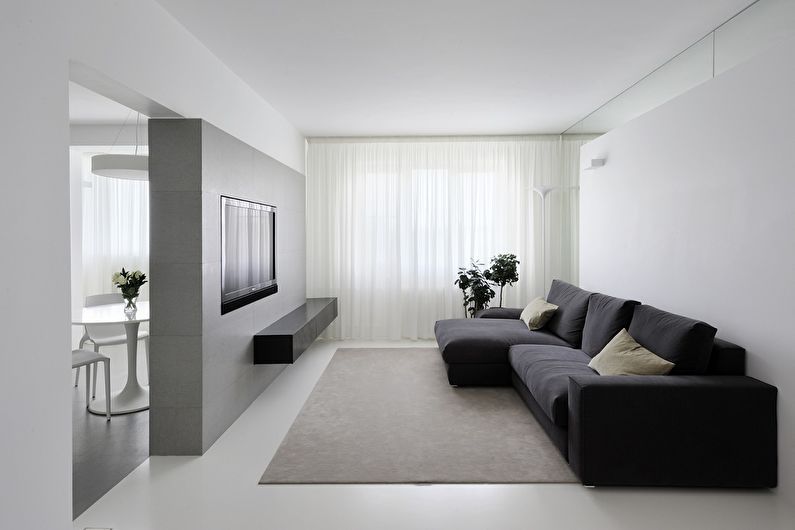 Design de interiores da sala de estar 20 m². - Foto