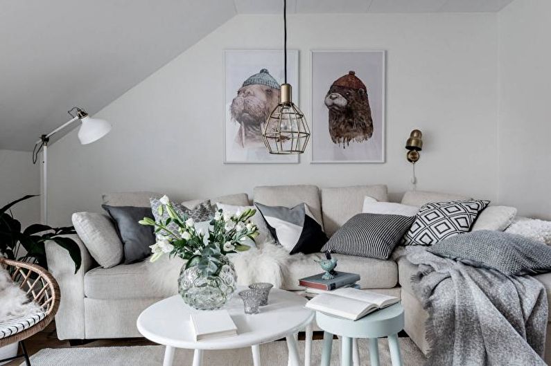 Living Room Design 2021 - Monokrome farger