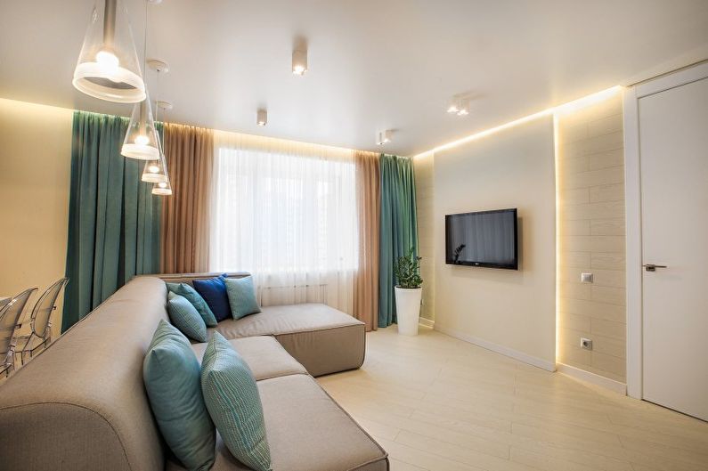 Designul camerei de zi în stilul minimalismului - Iluminat