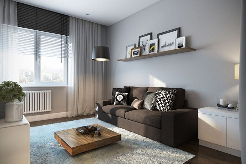 Design interior cameră de zi în stilul minimalismului - fotografie