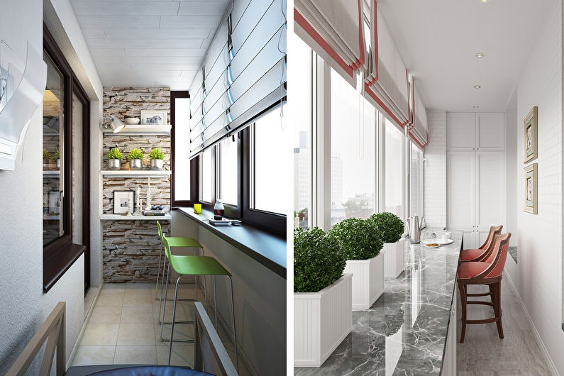 Kombinere balkong og kjøkken - Interiørdesign