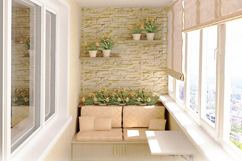 Dizajn balkóna / lodžie - dekorácia na stenu