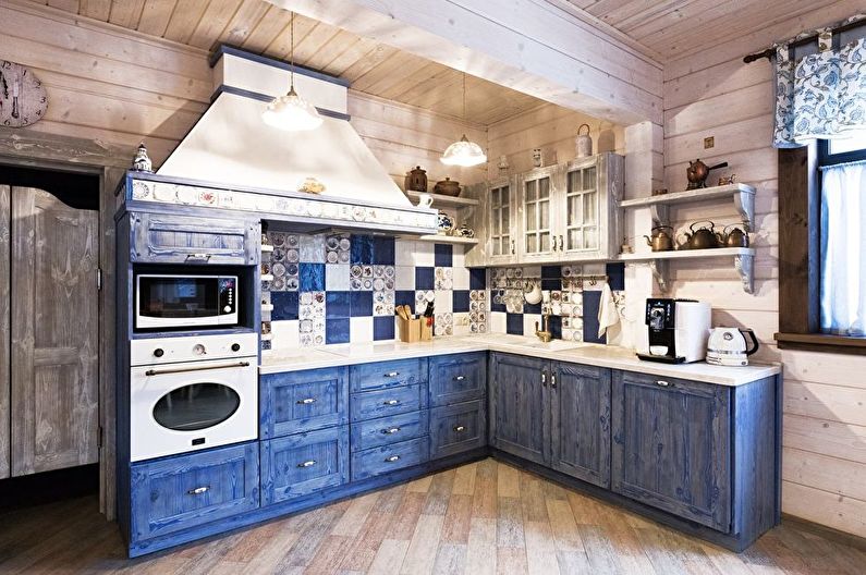 Μπλε κουζίνα - εσωτερική διακόσμηση