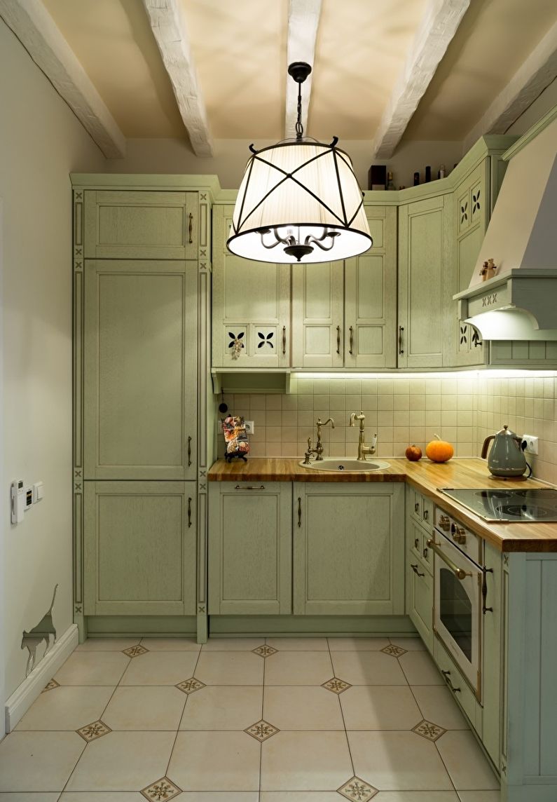 Belysning - kjøkkendesign i Provence -stil