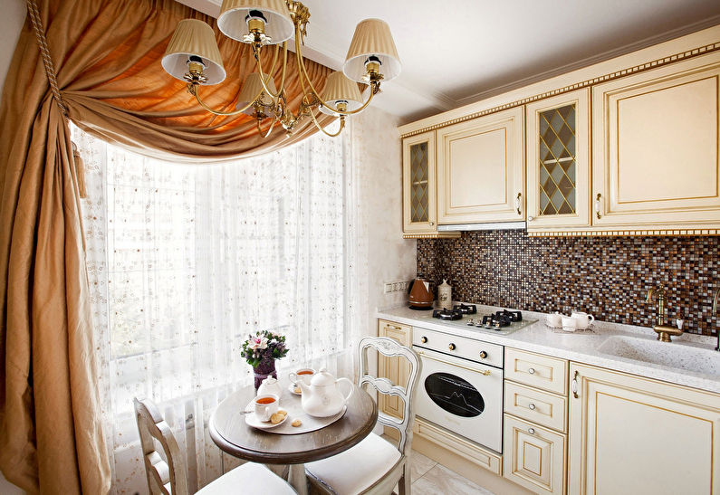Design av et lite kjøkken i Provence -stil