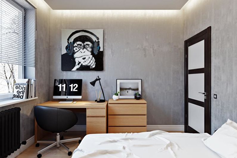 Habitación minimalista para adolescentes - Diseño de interiores