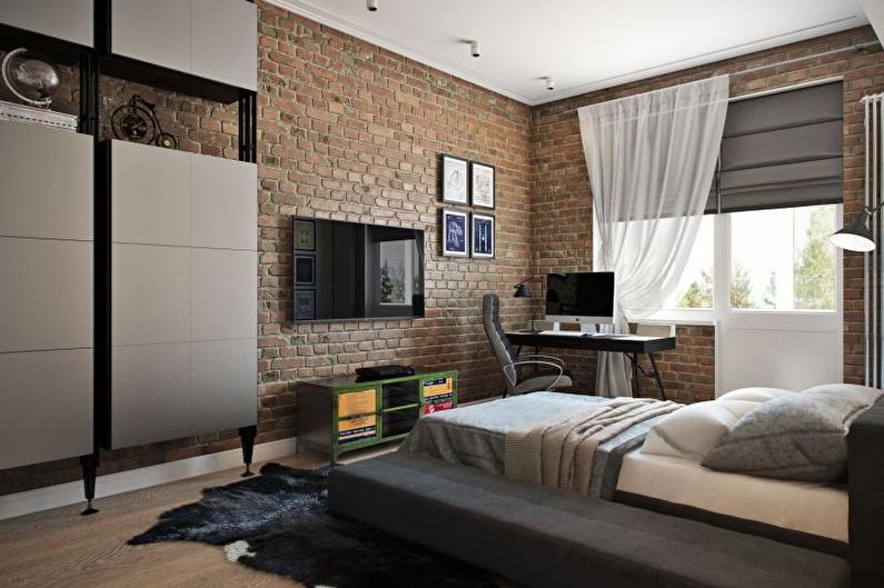 Habitación de estilo loft para chicos adolescentes - Diseño de interiores