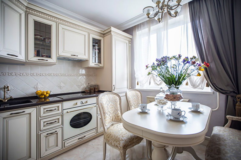 Cozinha 10 m² em estilo clássico - design de interiores