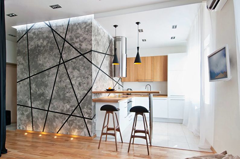 Design de interiores da cozinha 10 m². - Foto