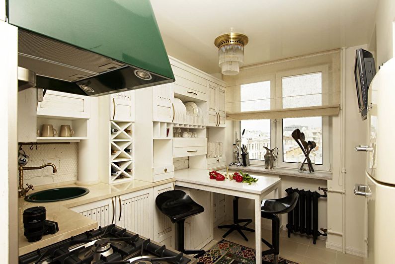 Bela kuhinja 11 m2 - Notranje oblikovanje