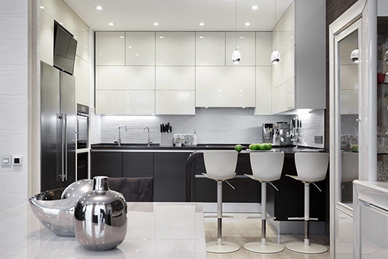 Kuchyňa 11 m2 v modernom štýle - interiérový dizajn