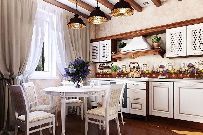 Kuhinja 11 m2 Stil Provence - notranje oblikovanje