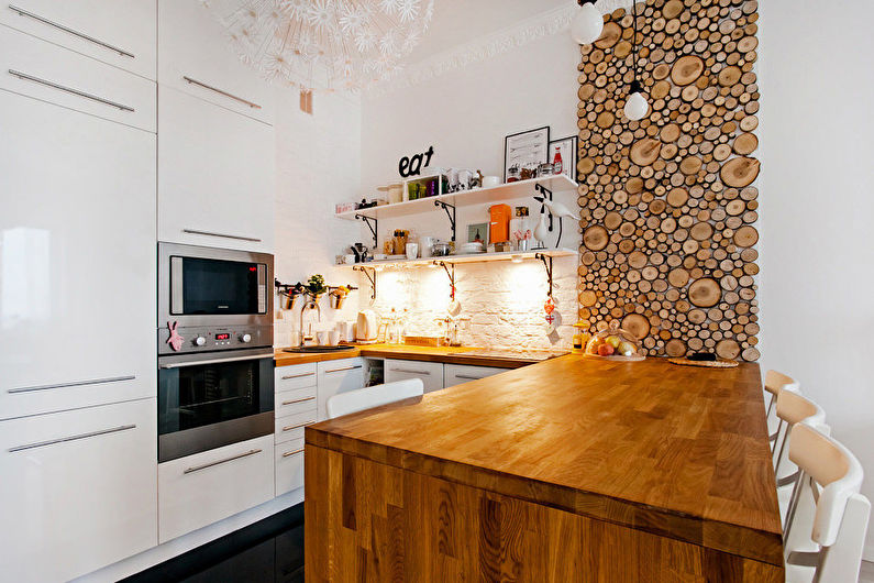 Cozinha 11 m² estilo ecológico - design de interiores