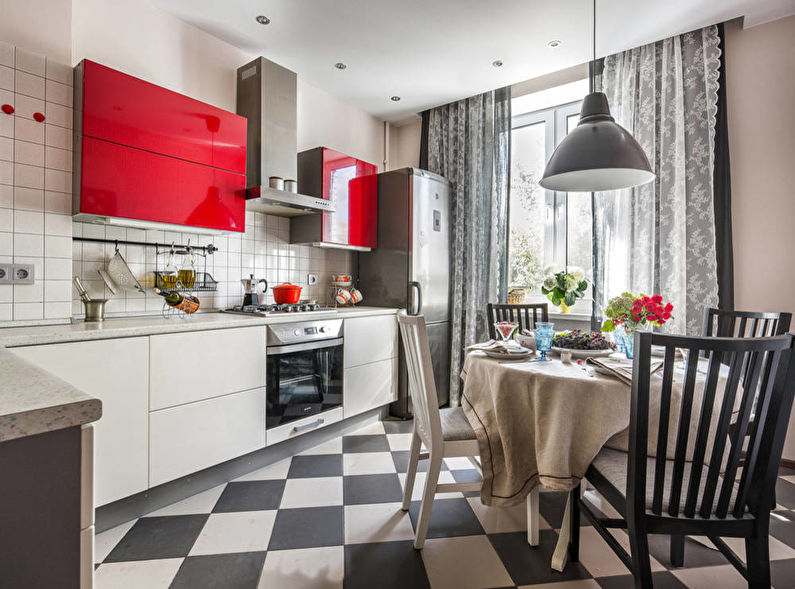 Kuchynský dizajn 12 m² - povrchová úprava podláh