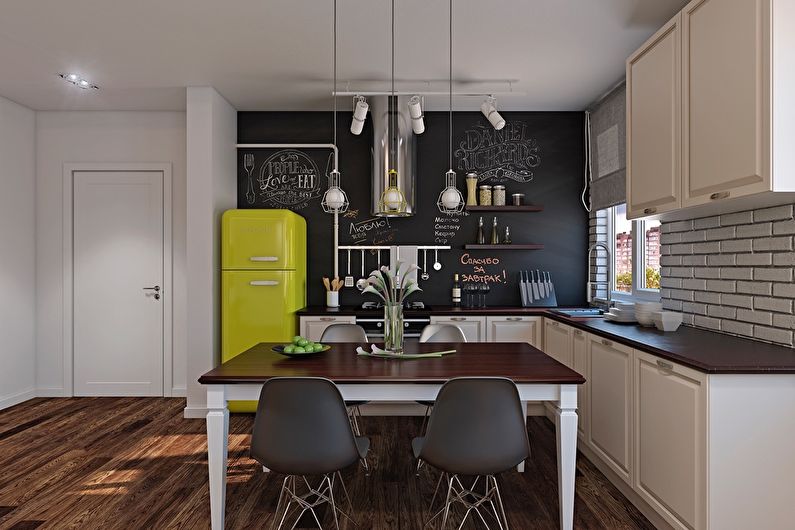 Kuchynský dizajn 12 m² - Dekorácia na stenu