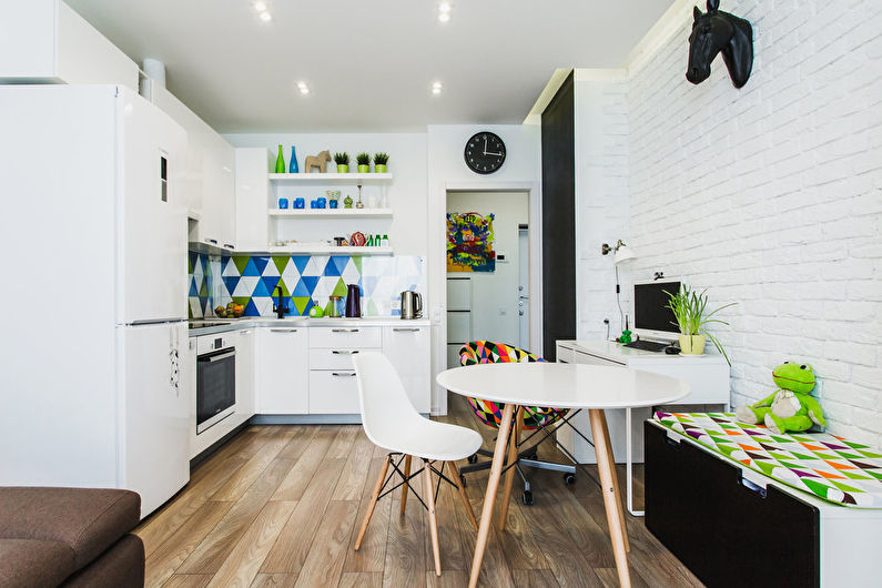 Kuchynský dizajn 12 m2 v škandinávskom štýle