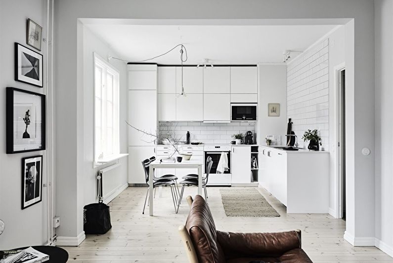 Kuchynský dizajn 12 m2 v škandinávskom štýle