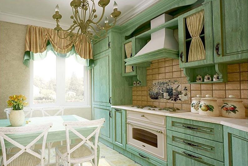 Kjøkkendesign 12 kvm. i provence -stil