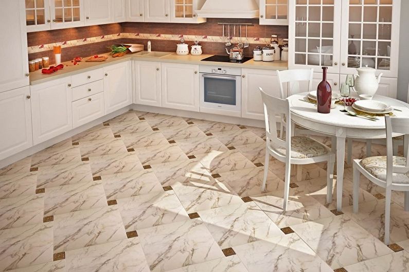 Kuchynský dizajn 13 m2 - povrchová úprava podláh