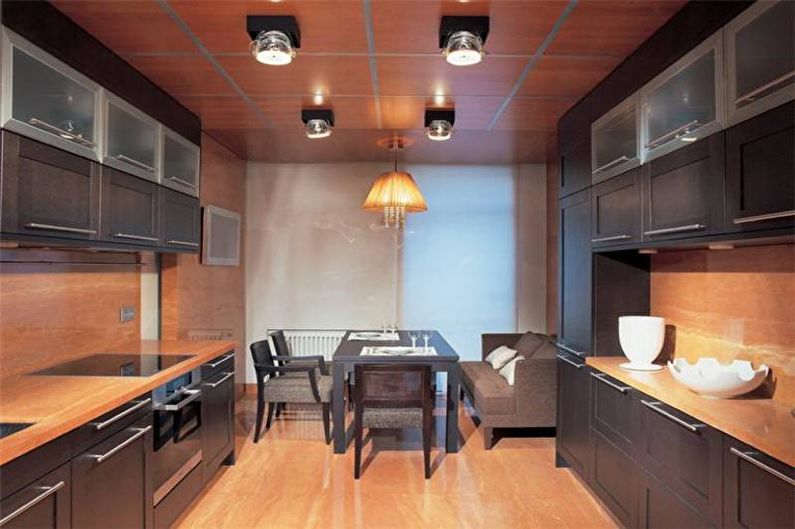 Hnedá kuchyňa 14 m2 - Interiérový dizajn