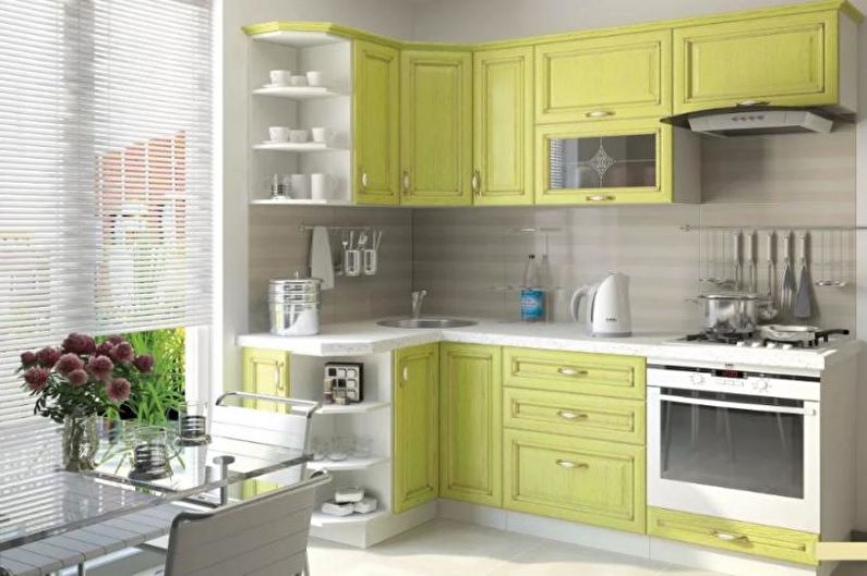 Cozinha amarela de 14 m² - Design de interiores