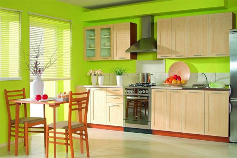 Zelená kuchyňa 14 m2 - Interiérový dizajn