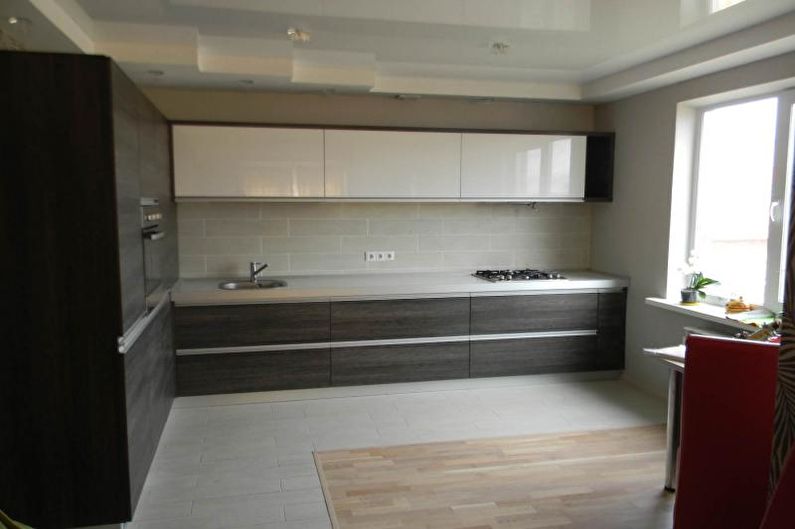 Projeto da cozinha 14 m². - Acabamento do piso