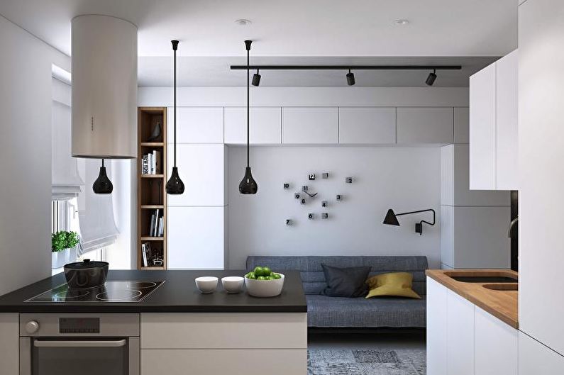 Bucătărie 14 mp într-un stil modern - Design interior