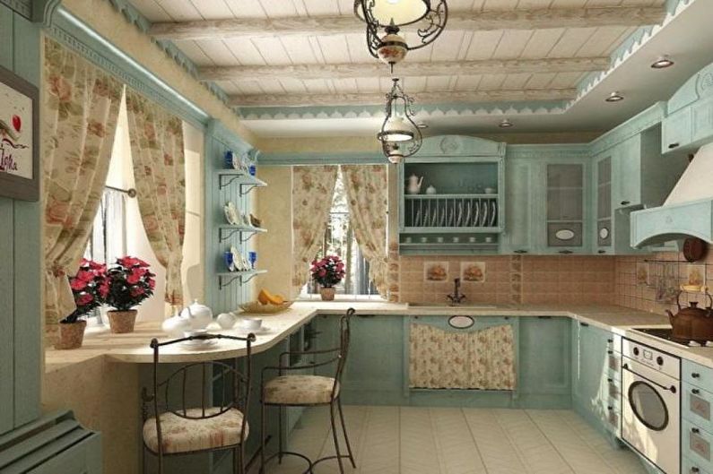 Bucătărie 14 mp stil rustic - Design interior