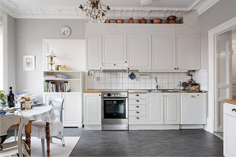 Bucătărie albă 20 mp - Design interior