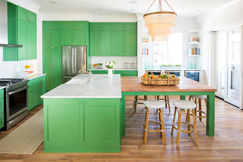 Bucătărie verde 20 mp - Design interior