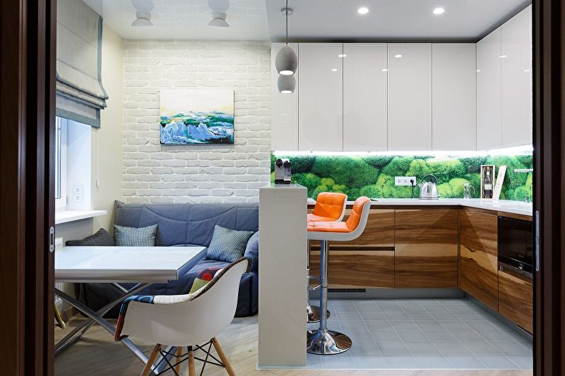 Cozinha 4 m² estilo ecológico - design de interiores