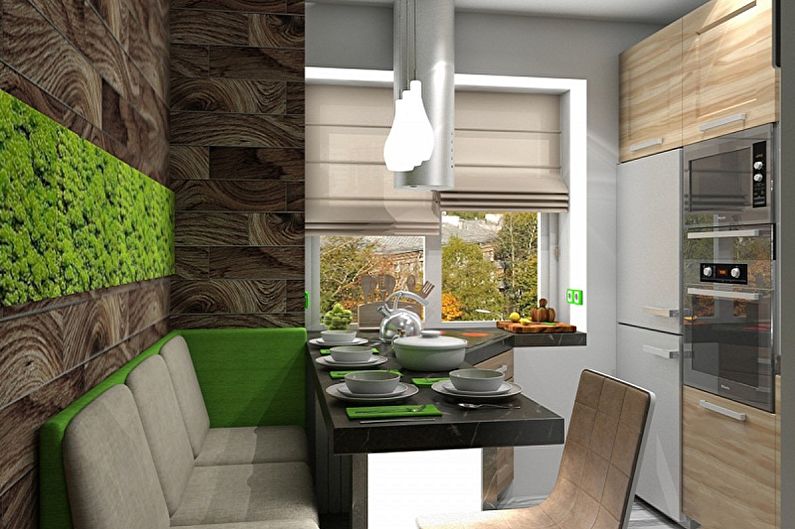 Cozinha 4 m² estilo ecológico - design de interiores