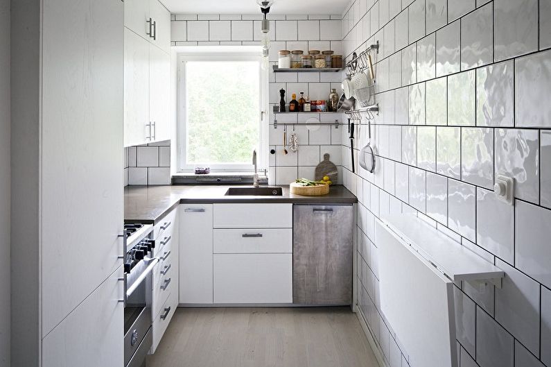 Design de interiores da cozinha 4 m2. - Foto
