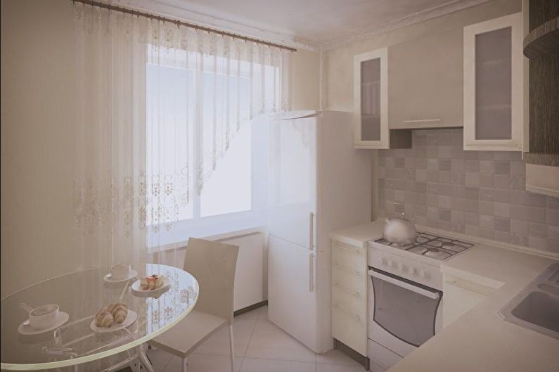 Béžová kuchyňa 6 m2 - Interiérový dizajn