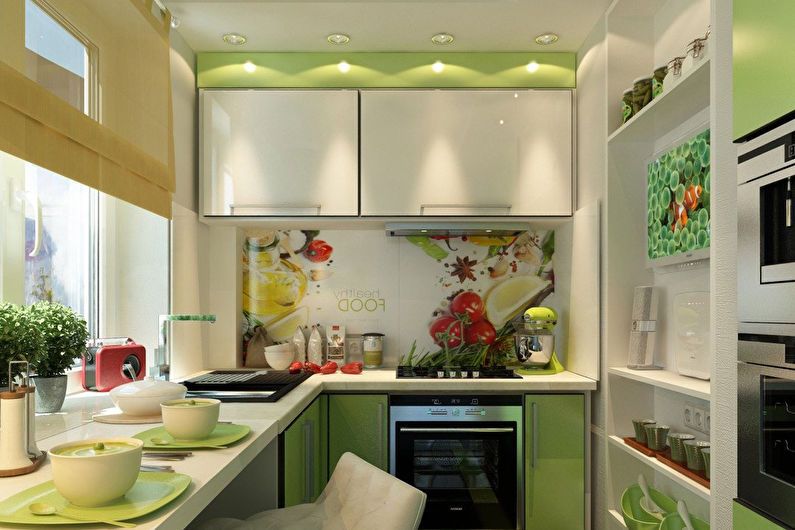 Kuchynský dizajn 6 m2 - ako usporiadať nábytok