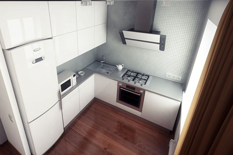 Kuchynský dizajn 6 m2 s chladničkou