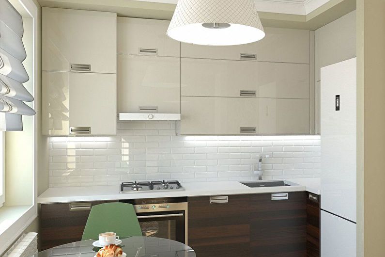 Kuchynský dizajn 6 m2 v štýle minimalizmu