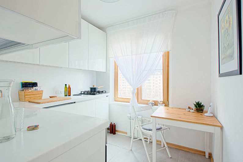 Cocina 7 metros cuadrados. al estilo del minimalismo - Diseño de interiores