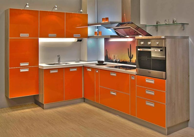 Projeto da cozinha 9 m². em um estilo moderno