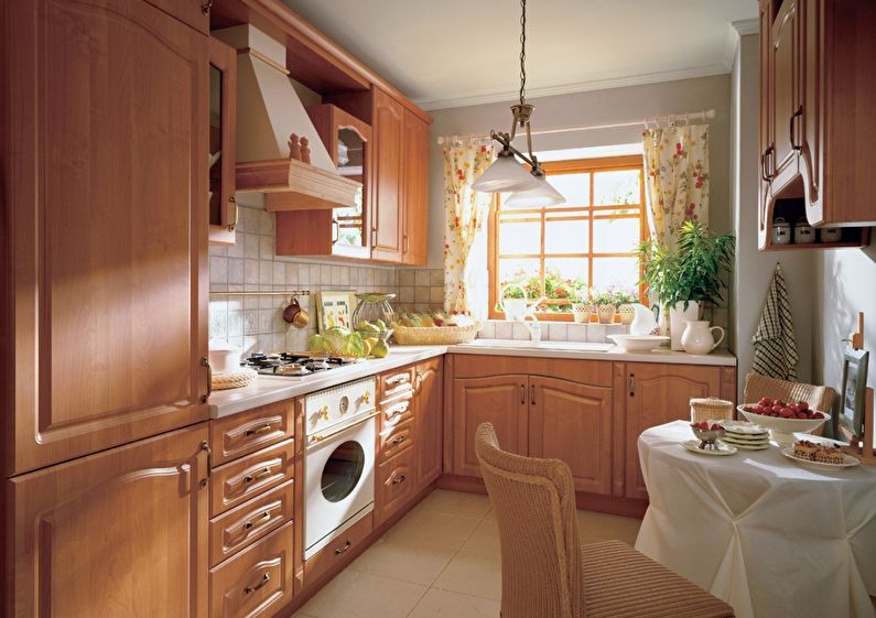 Projeto da cozinha 9 m². no estilo clássico