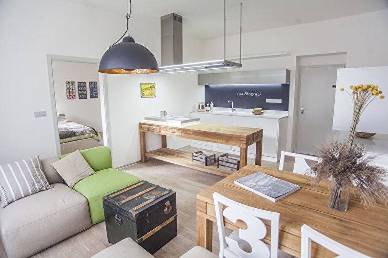 Kjøkken -stue i skandinavisk stil - Interiørdesign