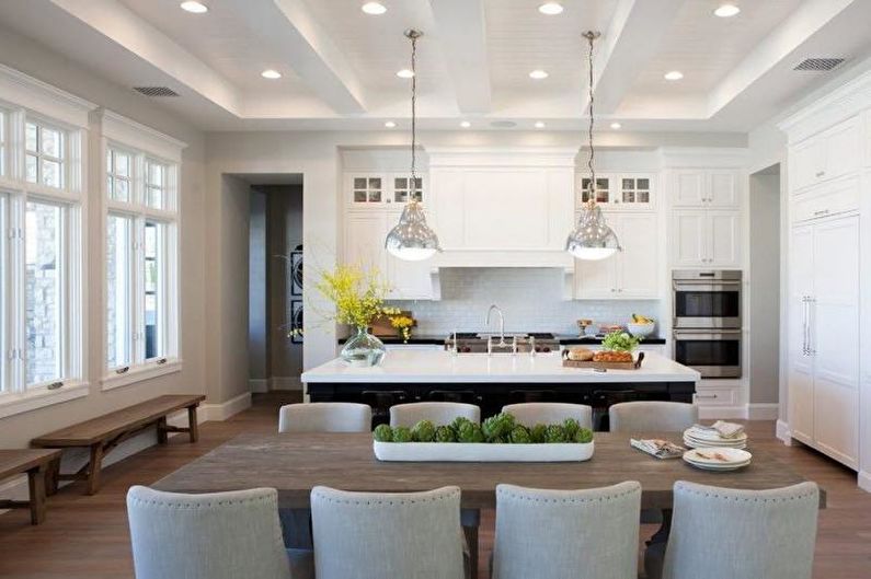 Biela kuchyňa -jedáleň - interiérový dizajn