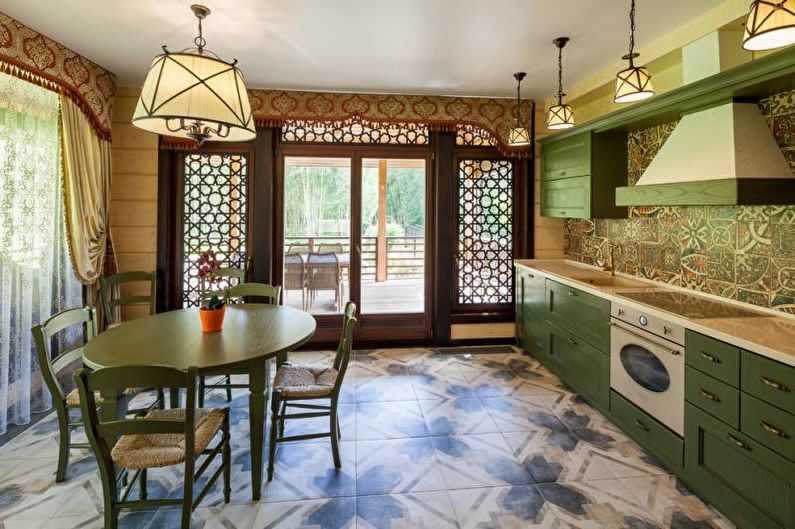 Zelená kuchyňa -jedáleň - interiérový dizajn
