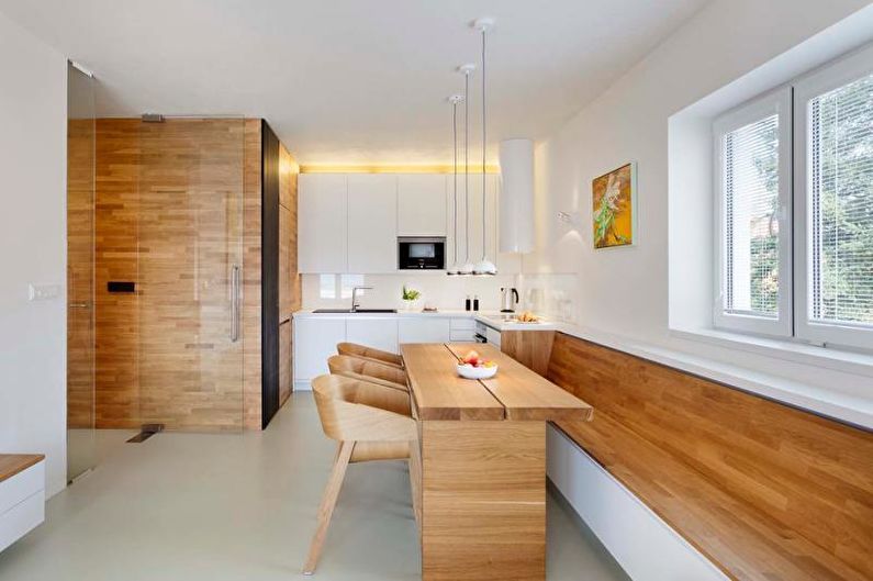 Kjøkken -spisestue interiørdesign - foto