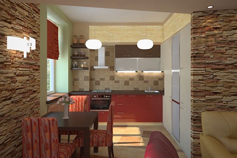 Design interior bucătărie în Hrușciov - fotografie