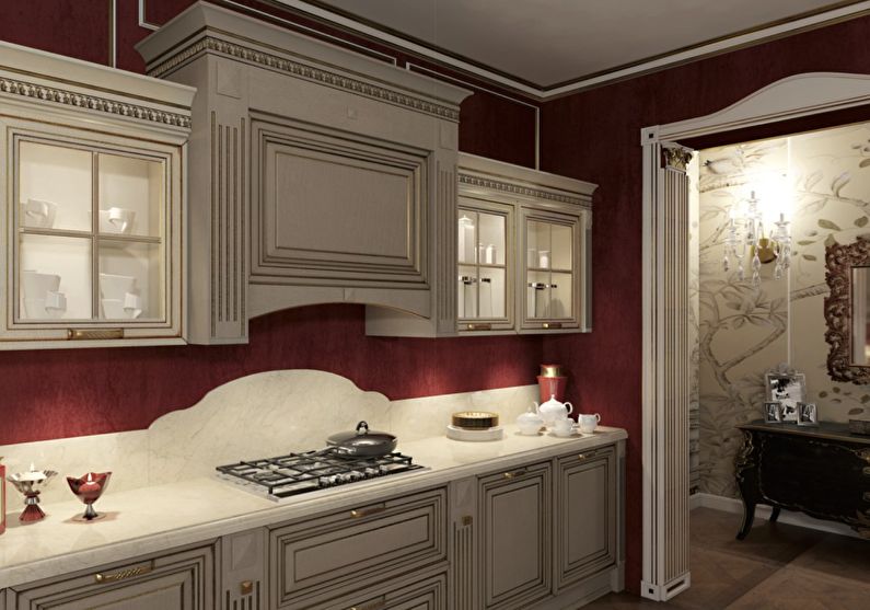 Design av et lite kjøkken i klassisk stil