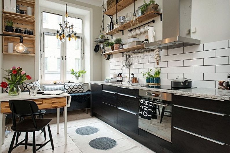 Design de bucătărie în stil scandinav - Iluminat și decor